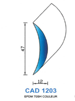 CAD1203C Profil EPDM <br /> 70 Shore <br /> Couleur<br />
