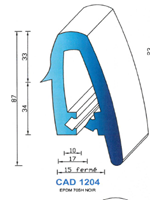 CAD1204N Profil EPDM <br /> 70 Shore <br /> Noir<br />