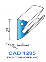 CAD1205N Profil EPDM 
 70 Shore 
 Noir