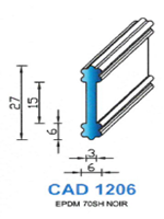 CAD1206N Profil EPDM 
 70 Shore 
 Noir