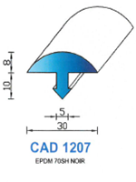 CAD1207N Profil EPDM <br /> 70 Shore <br /> Noir<br />