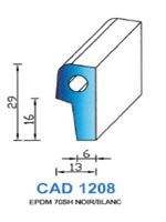 CAD1208B Profil EPDM <br /> 70 Shore <br /> Blanc<br />
