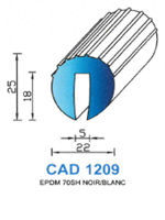 CAD1209B Profil EPDM <br /> 70 Shore <br /> Blanc<br />