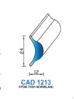 CAD1213B Profil EPDM <br /> 70 Shore <br /> Blanc<br />