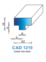 CAD1219N Profil EPDM <br /> 70 Shore <br /> Noir<br />