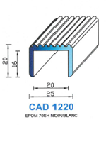 CAD1220B Profil EPDM <br /> 70 Shore <br /> Blanc<br />