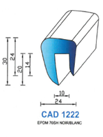 CAD1222B Profil EPDM <br /> 70 Shore <br /> Blanc<br />