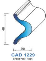 CAD1229N Profil EPDM <br /> 70 Shore <br /> Noir<br />