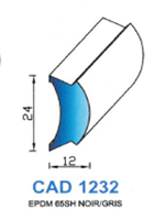 CAD1232G Profil EPDM <br /> 65 Shore <br /> Gris<br />