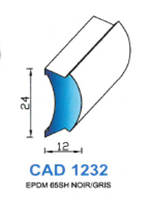 CAD1232N Profil EPDM <br /> 65 Shore <br /> Noir<br />