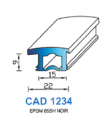 CAD1234N Profil EPDM <br /> 65 Shore <br /> Noir<br />
