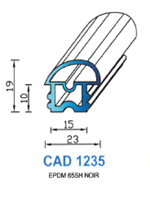 CAD1235N Profil EPDM <br /> 65 Shore <br /> Noir<br />