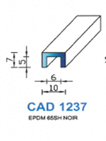 CAD1237N Profil EPDM <br /> 65 Shore <br /> Noir<br />