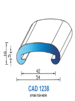 CAD1238N Profil EPDM <br /> 70 Shore <br /> Noir<br />