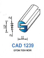 CAD1239N Profil EPDM <br /> 70 Shore <br /> Noir<br />