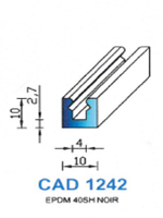 CAD1242N Profil EPDM 
 40 Shore 
 Noir