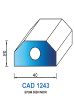 CAD1243N Profil EPDM 
 50 Shore 
 Noir