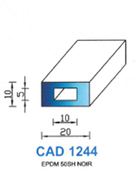 CAD1244N Profil EPDM 
 50 Shore 
 Noir