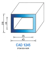 CAD1245N Profil EPDM <br /> 60 Shore <br /> Noir<br />