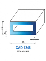 CAD1246N Profil EPDM 
 60 Shore 
 Noir