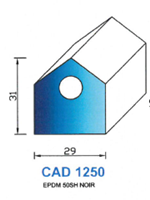 CAD1250N Profil EPDM <br /> 50 Shore <br /> Noir<br />