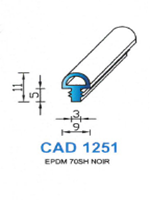 CAD1251N Profil EPDM <br /> 70 Shore <br /> Noir<br />