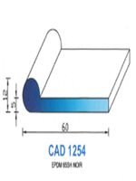 CAD1254N Profil EPDM 
 65 Shore 
 Noir
