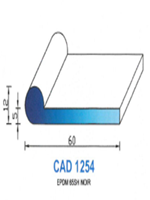 CAD1254N Profil EPDM <br /> 65 Shore <br /> Noir<br />