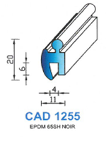 CAD1255N Profil EPDM <br /> 65 Shore <br /> Noir<br />