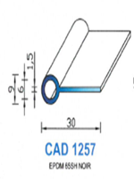 CAD1257N Profil EPDM <br /> 65 Shore <br /> Noir<br />