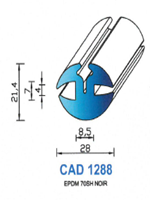 CAD1288N Profil EPDM <br /> 70 Shore <br /> Noir<br />