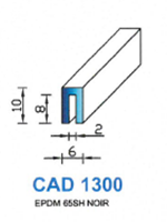 CAD1300N Profil EPDM 
 65 Shore 
 Noir