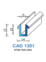 CAD1301N Profil EPDM <br /> 70 Shore <br /> Noir<br />