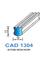 CAD1304N Profil EPDM <br /> 60 Shore <br /> Noir<br />