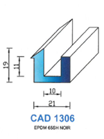 CAD1306N Profil EPDM <br /> 65 Shore <br /> Noir<br />