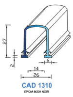 CAD1310N Profil EPDM 
 80 Shore 
 Noir