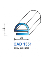 CAD1351N Profil EPDM <br /> 65 Shore <br /> Noir<br />