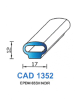 CAD1352N Profil EPDM <br /> 65 Shore <br /> Noir<br />