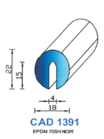 CAD1391B Profil EPDM <br /> 70 Shore <br /> Blanc<br />