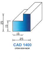 CAD1400N Profil EPDM <br /> 65 Shore <br /> Noir<br />