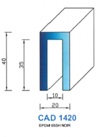 CAD1420N Profil EPDM <br /> 65 Shore <br /> Noir<br />