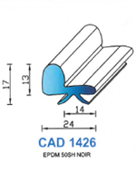 CAD1426N Profil EPDM 
 50 Shore 
 Noir