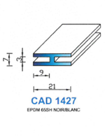 CAD1427N Profil EPDM <br /> 65 Shore <br /> Noir<br />