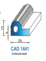 CAD1441N Profil EPDM <br /> 50 Shore <br /> Noir<br />