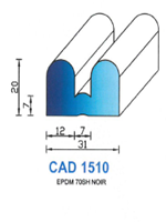 CAD1510N Profil EPDM 
 70 Shore 
 Noir