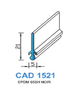 CAD1521N Profil EPDM <br /> 65 Shore <br /> Noir<br />