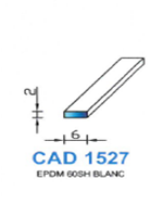 CAD1527B Profil EPDM <br /> 60 Shore <br /> Blanc<br />