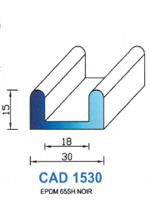 CAD1530N Profil EPDM <br /> 65 Shore <br /> Noir<br />