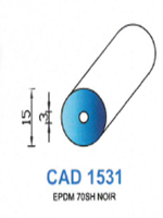 CAD1531N Profil EPDM <br /> 70 Shore <br /> Noir<br />