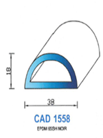 CAD1558N Profil EPDM <br /> 65 Shore <br /> Noir<br />